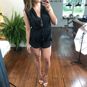 Striped Black Romper NWT